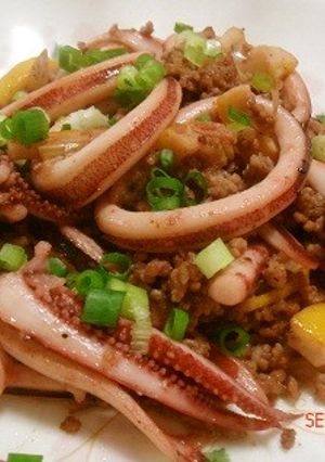 イカと豚肉のレモンガーリック炒め-レシピのメイン写真