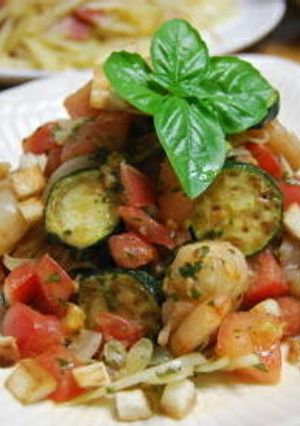 冷製☆エビと夏野菜のジェノバソース和え-レシピのメイン写真