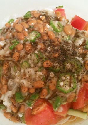 さっぱりレシピ★トマトともずくのお素麺-レシピのメイン写真