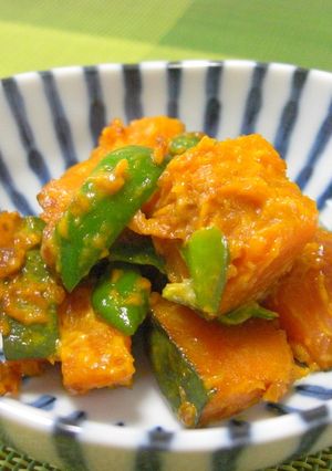 醤油麹☆かぼちゃとピーマンのマヨ炒め♪-レシピのメイン写真