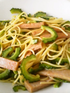 ゴーヤとスパムの夏パスタ-レシピのメイン写真