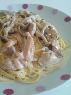 鶏肉たっぷり!!クリームパスタ-レシピのメイン写真