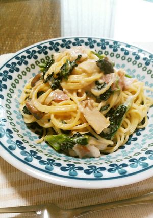 エリンギ&ベーコンのクリームパスタ♡-レシピのメイン写真