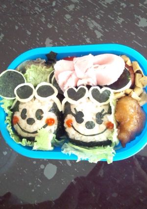 キャラ弁☆ミッキー&ミニー♪夏ver.-レシピのメイン写真