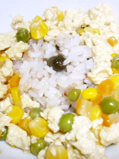 ヘルシー炒り豆腐丼-レシピのメイン写真