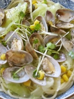 キャベツとあさりのヘルシースープパスタ-レシピのメイン写真