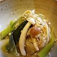 きのこと葱の梅ポン酢和え