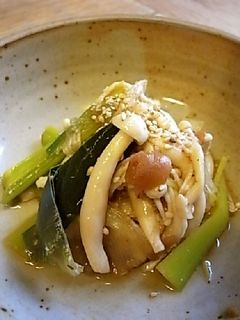 きのこと葱の梅ポン酢和え-レシピのメイン写真