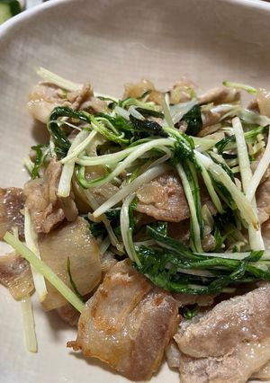 豚肉と水菜の塩炒め-レシピのメイン写真