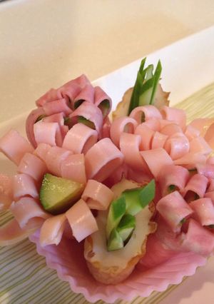 かわいい☆お弁当のすきまにハムの花-レシピのメイン写真