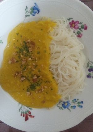 ☆★かぼちゃソースでパスタ風素麺★☆-レシピのメイン写真