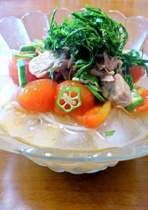 柚子胡椒薫る★ツナオクラトマトそうめん-レシピのメイン写真