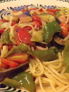 三種のピーマンと夏野菜のパスタ-レシピのメイン写真