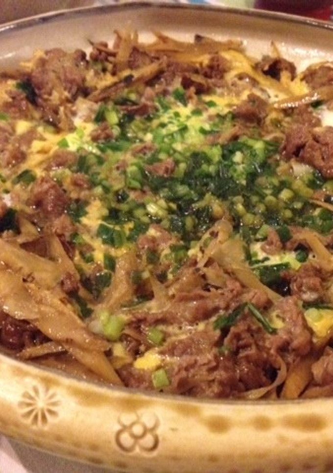 牛肉とごぼうの卵とじ-レシピのメイン写真