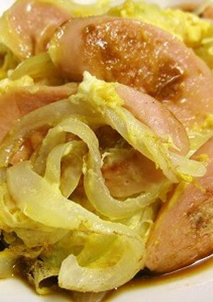 ポン酢で魚肉ソーセージの卵とじ-レシピのメイン写真