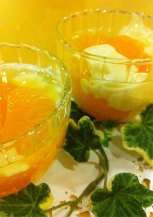 簡単♬杏仁豆腐風〜豆乳みかん-レシピのメイン写真