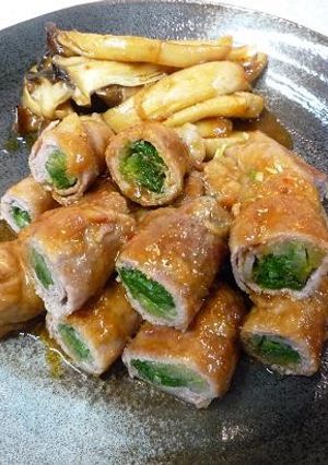 ☼水菜の豚もも巻き♪甘辛しょうゆ味-レシピのメイン写真