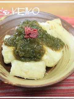 【農家のレシピ】揚げ豆腐きゅうりあんかけ-レシピのメイン写真