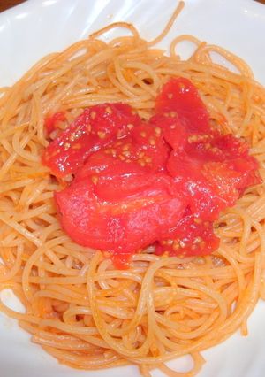 トマト味のスパゲッティ-レシピのメイン写真
