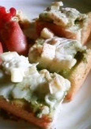 ポテトサラダonバジルトースト-レシピのメイン写真