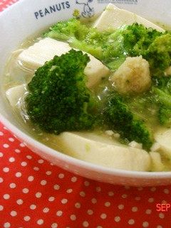 簡単早い!ブロッコリーと豆腐の中華煮込み-レシピのメイン写真