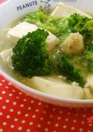 簡単早い！ブロッコリーと豆腐の中華煮込み-レシピのメイン写真