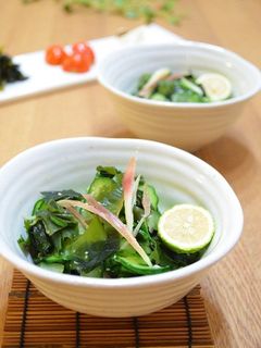 ゆず香る塩麹でわかめときゅうりの酢の物-レシピのメイン写真