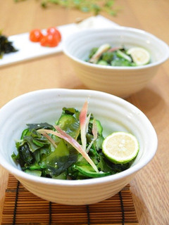ゆず香る塩麹でわかめときゅうりの酢の物-レシピのメイン写真