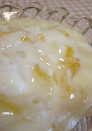 トゥルン♪　牛乳＋ドライマンゴー漬け-レシピのメイン写真