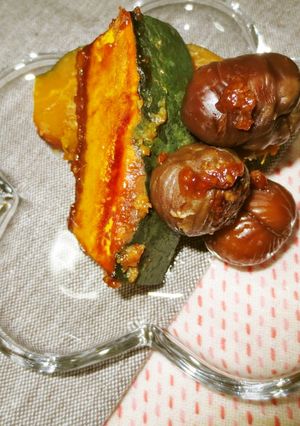 むき栗とかぼちゃの甘みそ焼き-レシピのメイン写真