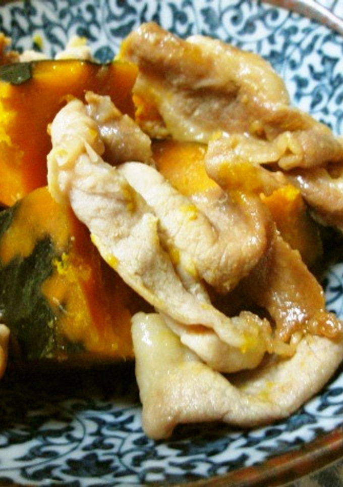 かぼちゃと豚肉の煮物-レシピのメイン写真
