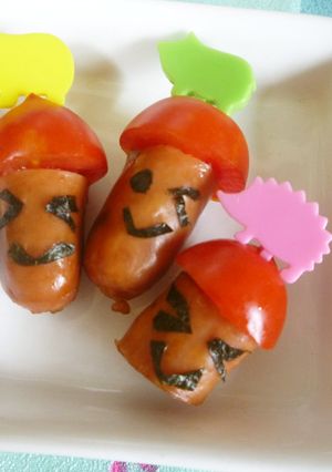 キャラ弁✿トマト帽子のウインナーくん★-レシピのメイン写真