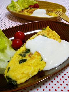 ほうれん草とベーコンのクリームオムレツ-レシピのメイン写真