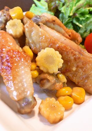 簡単！！コーンたっぷり手羽中のスープ煮❤-レシピのメイン写真