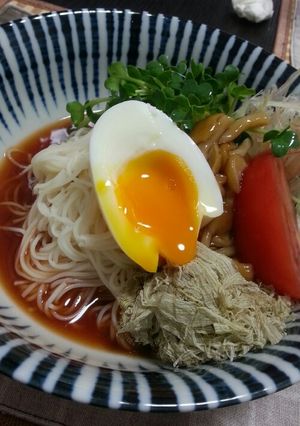 あっさりミョウガのトマト素麺-レシピのメイン写真
