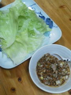 納豆と豚肉のレタス包み-レシピのメイン写真
