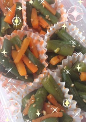 人参＆いんげんの胡麻和え♡-レシピのメイン写真