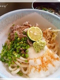 生醤油の冷やしとろろ牛しゃぶうどん-レシピのメイン写真
