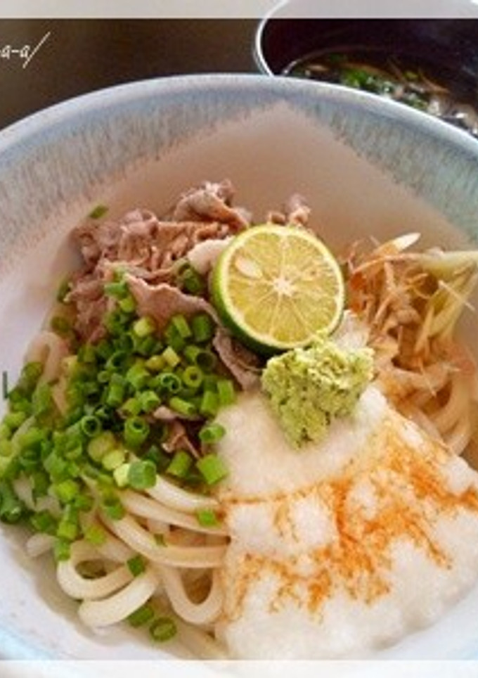 生醤油の冷やしとろろ牛しゃぶうどん-レシピのメイン写真