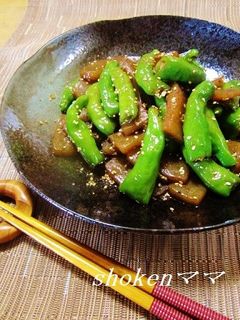 旨っ!シシトウとコンニャクの甘辛炒め♪-レシピのメイン写真