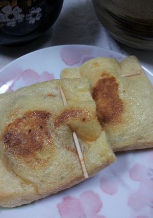 我が家の納豆キムチ巾着焼き(チーズ入り)-レシピのメイン写真