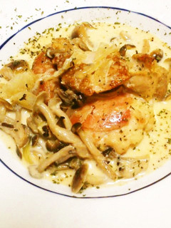 スパイシーチキンのきのこクリームソース-レシピのメイン写真