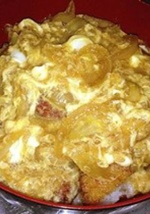 卵トロリー甘柔らか蜂蜜塩麹豚ヒレカツ丼-レシピのメイン写真