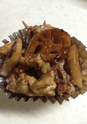 お弁当に！豚肉と蓮根の濃い味炒め-レシピのメイン写真
