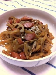 ウィンナーとレンコンのきんぴら-レシピのメイン写真