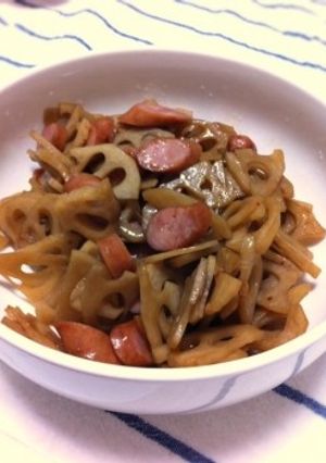 ウィンナーとレンコンのきんぴら-レシピのメイン写真