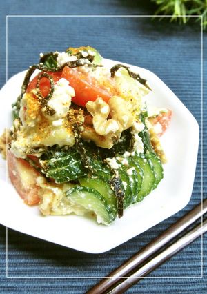 胡瓜とトマトのカッテージ・塩昆布和え-レシピのメイン写真
