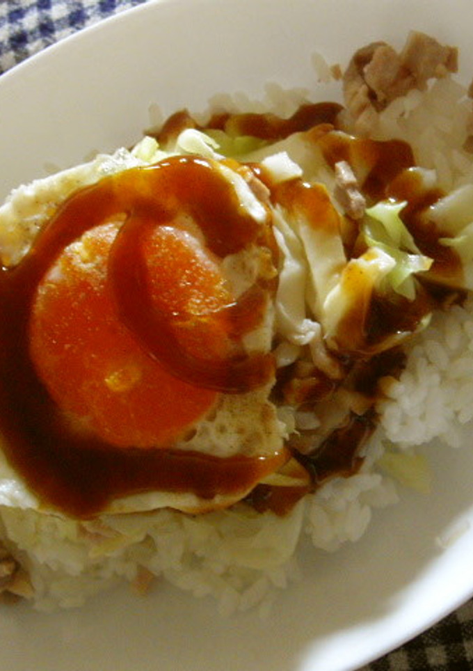お好み焼き風＊目玉焼き丼-レシピのメイン写真