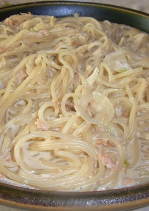 簡単　鮭フレークの和風クリームパスタ-レシピのメイン写真