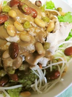 豚しゃぶとお豆の豆乳胡麻だれサラダ-レシピのメイン写真